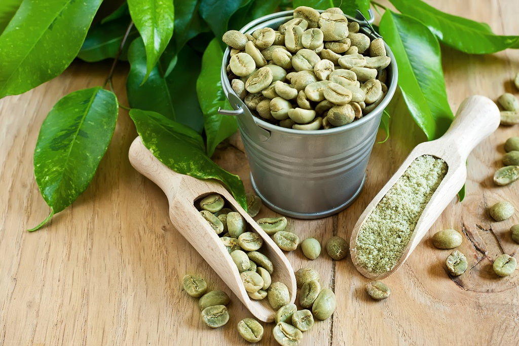 Raw shop coffee beans