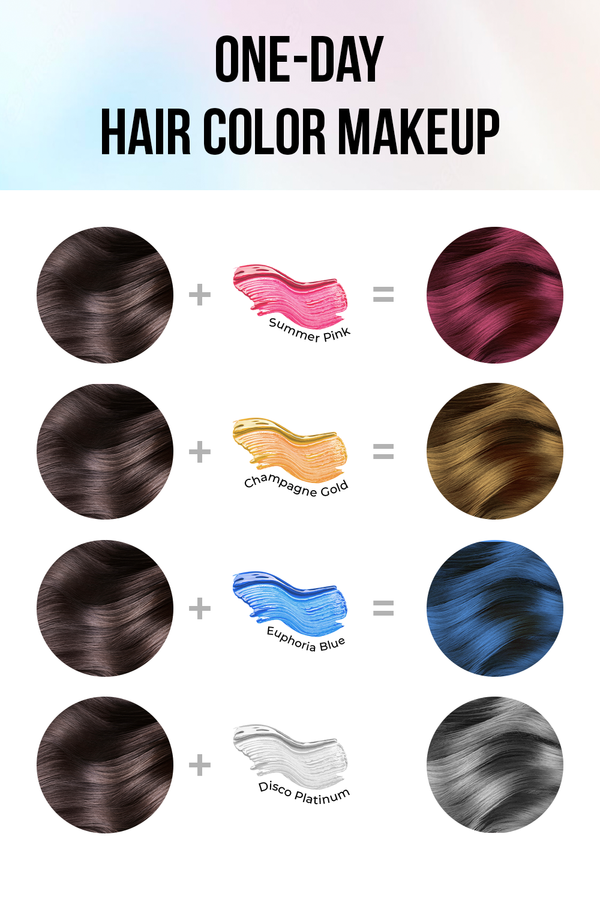 Delhi Colors: Electric Red + Euphoria Blue - Temporary 1-Day 1-Wash Hair Color Makeup