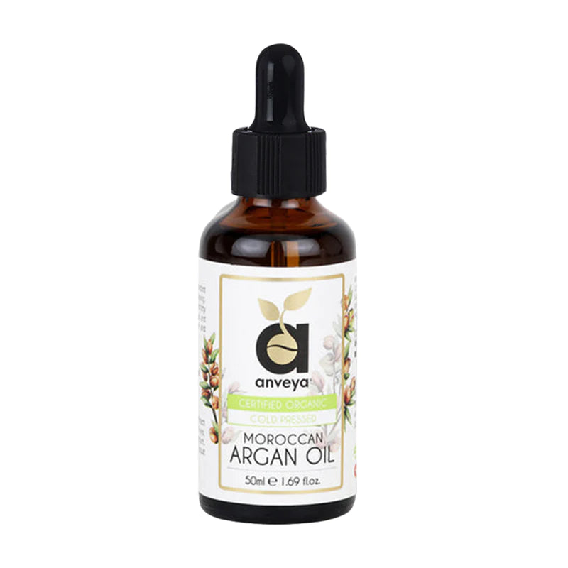 Anveya Moroccan Argan Oil, Cold Pressed Organic, 50ML, For Hair, Skin & Anti-Ageing