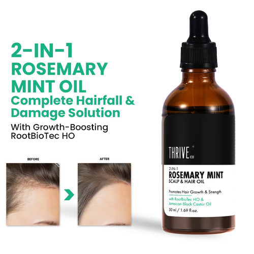 🎁 ThriveCo 2-In-1 Rosemary Mint Hair Oil, 50ml