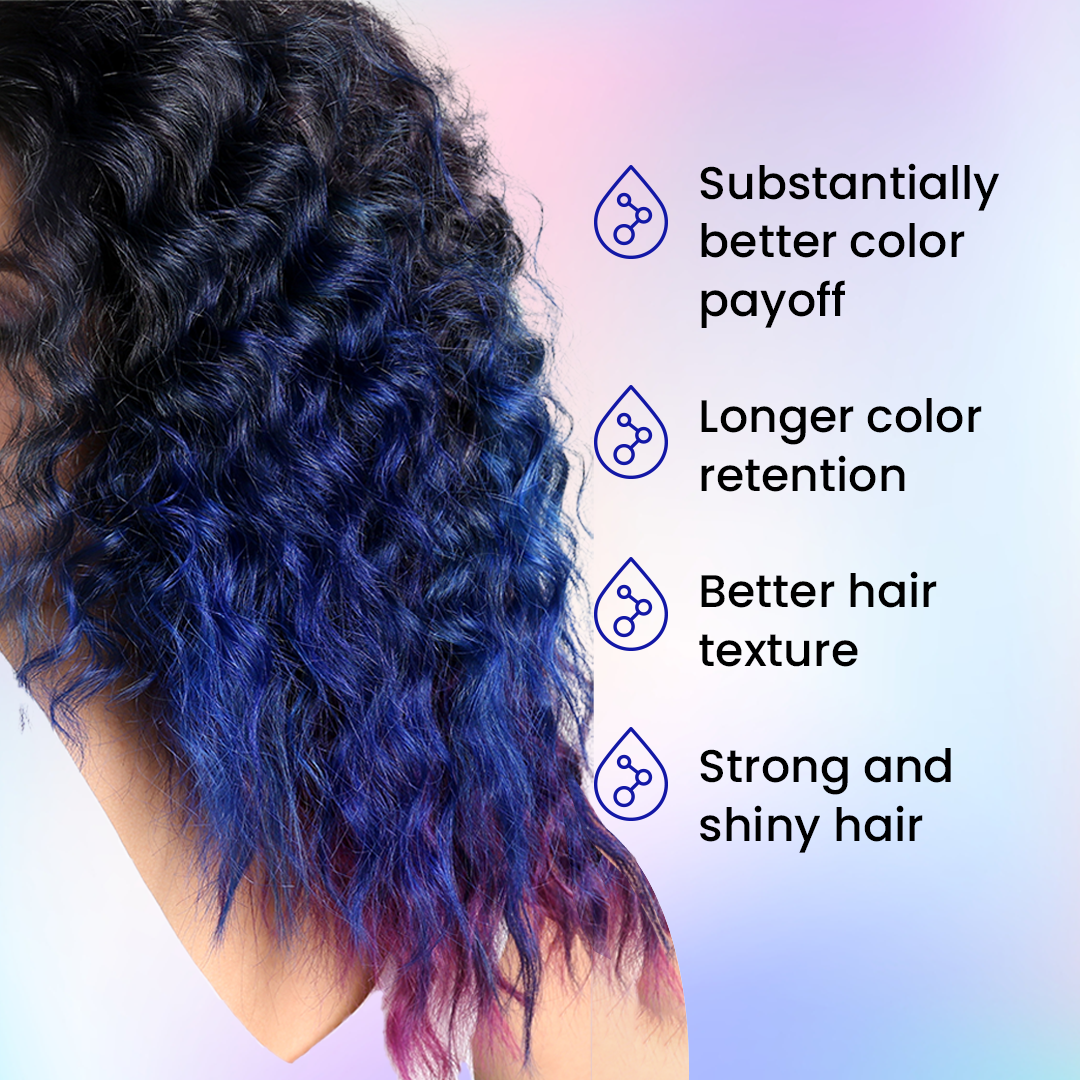 Anveya Moroccan Blue Semi Permanent Hair Color, 100ml