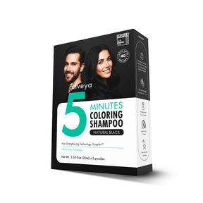 Anveya 5-Minutes Coloring Shampoo - Natural Black, 100ml