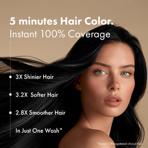 Anveya 5-Minutes Coloring Shampoo Natural Black (Pack Of 2), 200ml