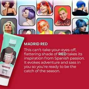 Anveya Madrid Red Semi Permanent Hair Color, 100ml