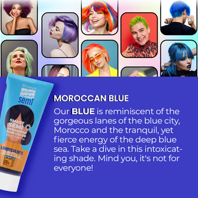 Anveya Moroccan Blue Semi Permanent Hair Color, 100ml