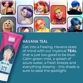 Anveya Havana Teal Semi Permanent Hair Color, 100ml