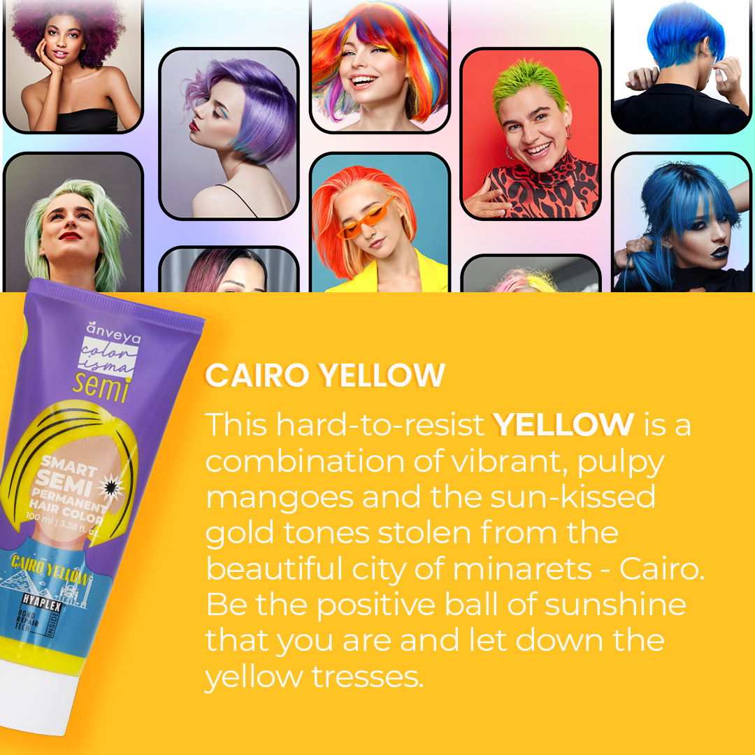 Anveya Cairo Yellow Semi Permanent Hair Color, 100ml