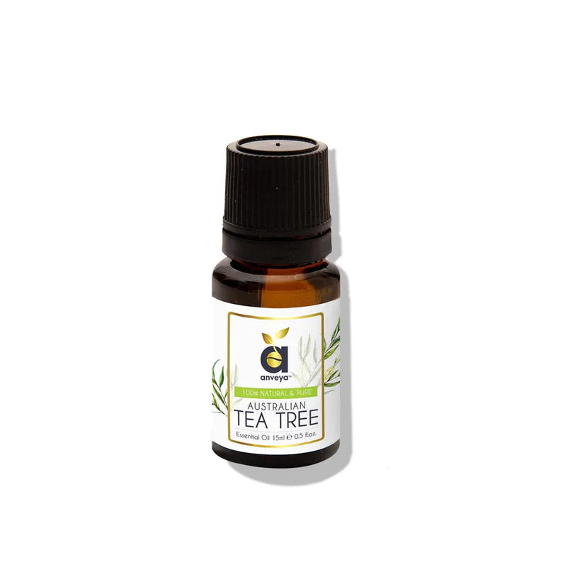 🎁 Anveya Australian Tea Tree Essential Oil, 100% Natural & Pure, 15ml, For Acne, Face, Skin & Hair
