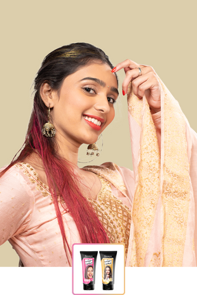 Anveya Summer Pink + Champagne Gold | Look#37 - Temporary Hair Color