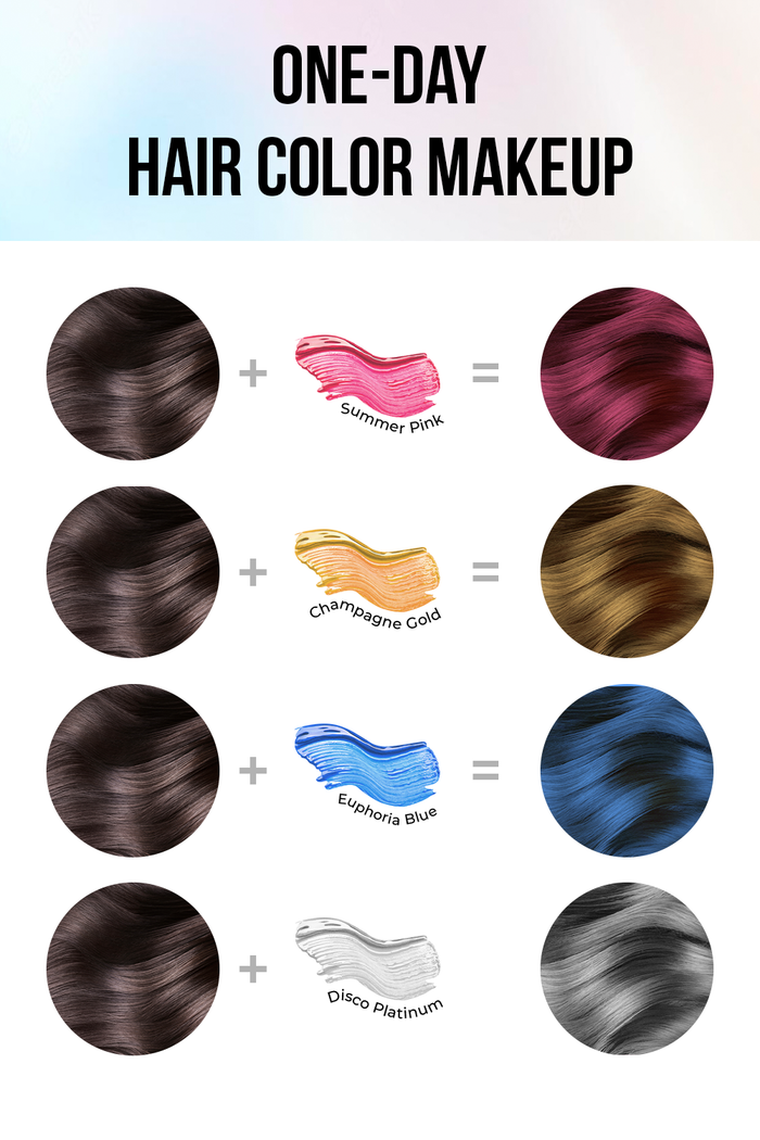 Anveya Euphoria Blue + Summer Pink + Champagne Gold | Look#3 - Temporary Hair Color