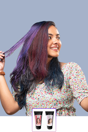Anveya Unicorn Violet + Electric Red | Look#62 - Temporary Hair Color
