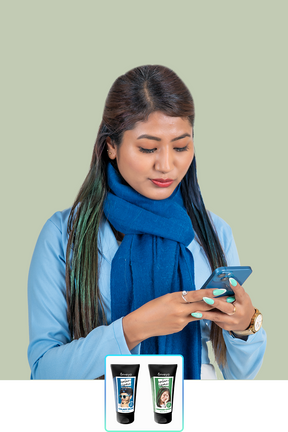 Anveya Galaxy Blue + Mermaid Green | Look#68 - Temporary Hair Color