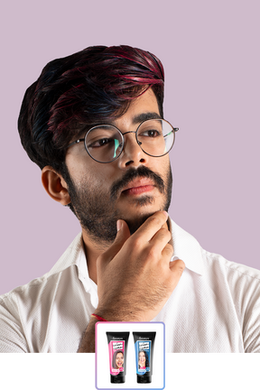 Anveya Euphoria Blue + Summer Pink | Look#1 - Temporary Hair Color