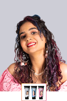 Anveya Disco Platinum + Summer Pink + Euphoria Blue | Look#10 - Temporary Hair Color