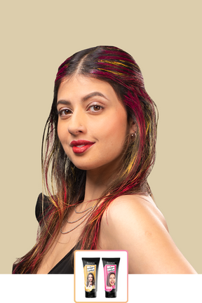 Anveya Summer Pink + Champagne Gold | Look#11 - Temporary Hair Color