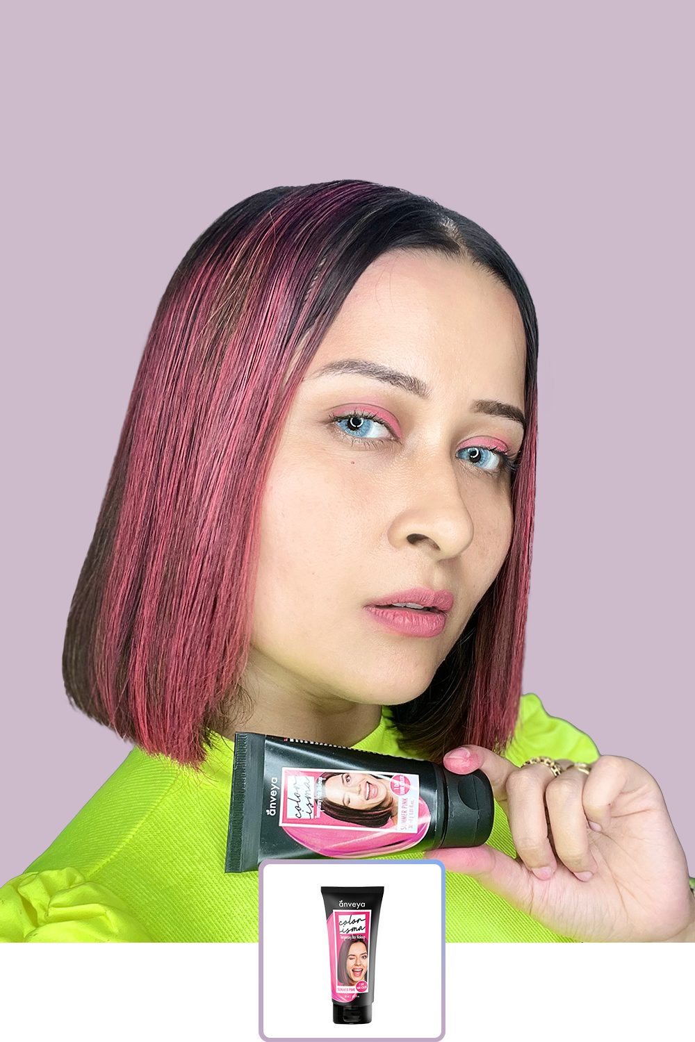 Anveya Summer Pink | Look#13 - Temporary Hair Color