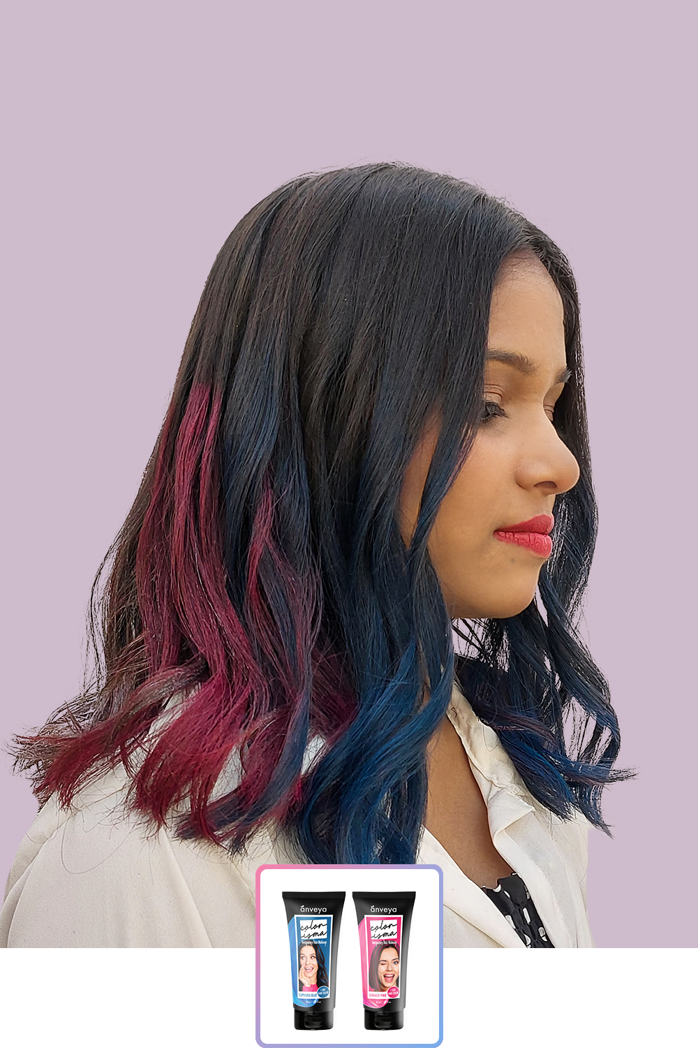 Anveya Euphoria Blue + Summer Pink | Look#19 - Temporary Hair Color