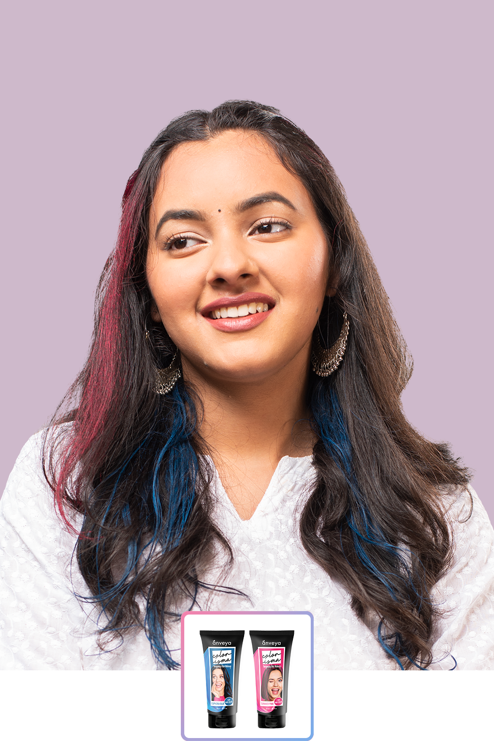 Anveya Summer Pink + Euphoria Blue | Look#20 - Temporary Hair Color