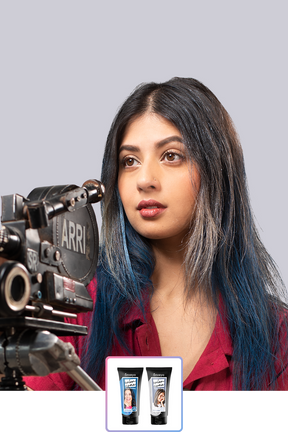 Anveya Euphoria Blue + Disco Platinum | Look#21 - Temporary Hair Color