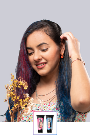 Anveya Summer Pink + Euphoria Blue | Look#24 - Temporary Hair Color