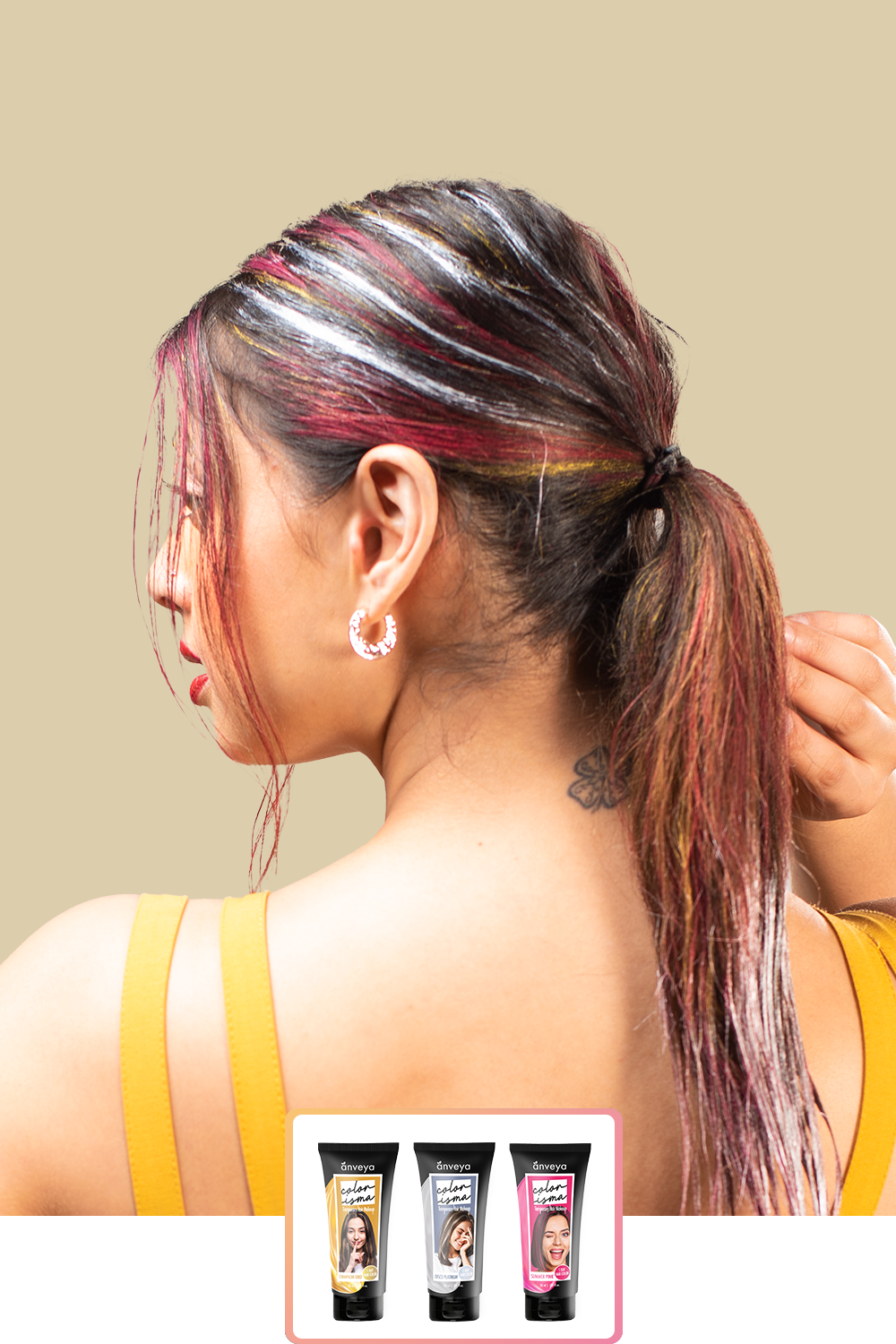 Anveya Champagne Gold+ Disco Platinum + Summer Pink | Look#35 - Temporary Hair Color