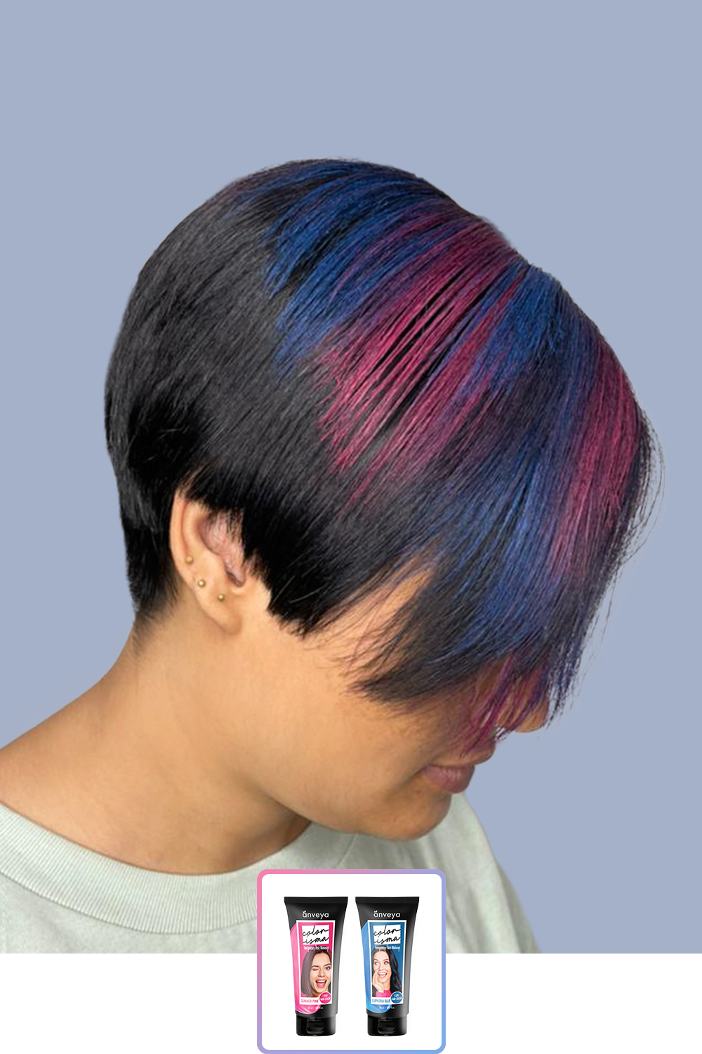 Anveya Euphoria Blue + Summer Pink | Look#43 - Temporary Hair Color