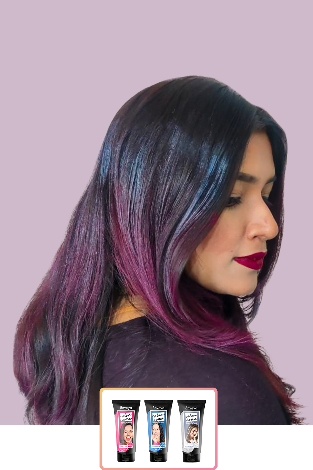 Anveya Euphoria Blue + Summer Pink + Disco Platinum | Look#47 - Temporary Hair Color