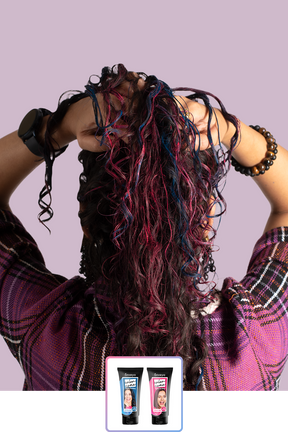 Anveya Euphoria Blue+Summer Pink | Look#5 - Temporary Hair Color