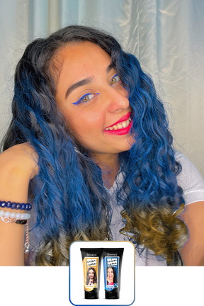 Anveya Euphoria Blue & Champagne Gold | Look#29 - Temporary Hair Color