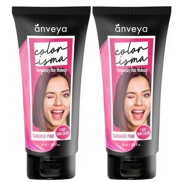 Anveya Colorisma Summer Pink Temporary Hair Color, Pack of 2, 30ml each