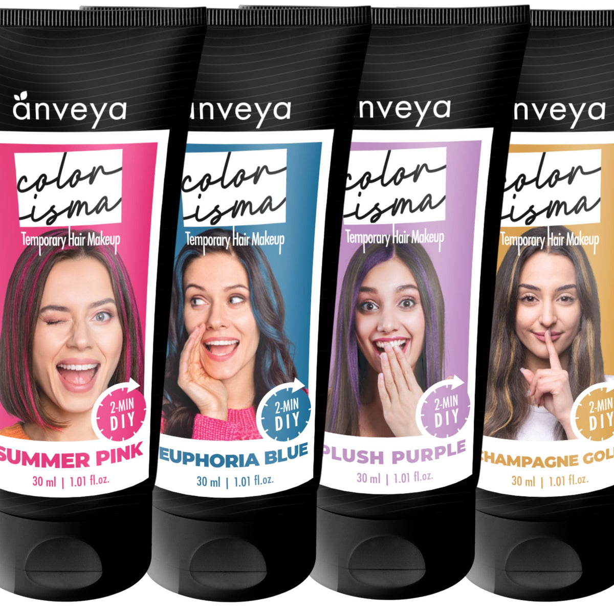 Try 'THE POPULAR Combos' of Anveya Colorisma Temporary 1-Wash Hair Color