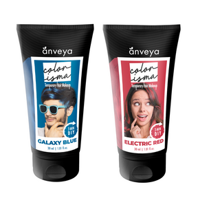 Anveya Colorisma Galaxy Blue + Electric Red Temporary Hair Color Makeup, 30ml each