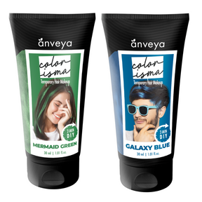 Anveya Colorisma Mermaid Green and Galaxy Blue Temporary Hair Color, 30ml each