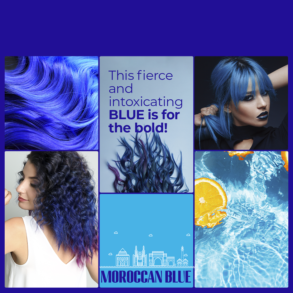 Anveya Moroccan Blue Semi Permanent Hair Color, 100ml
