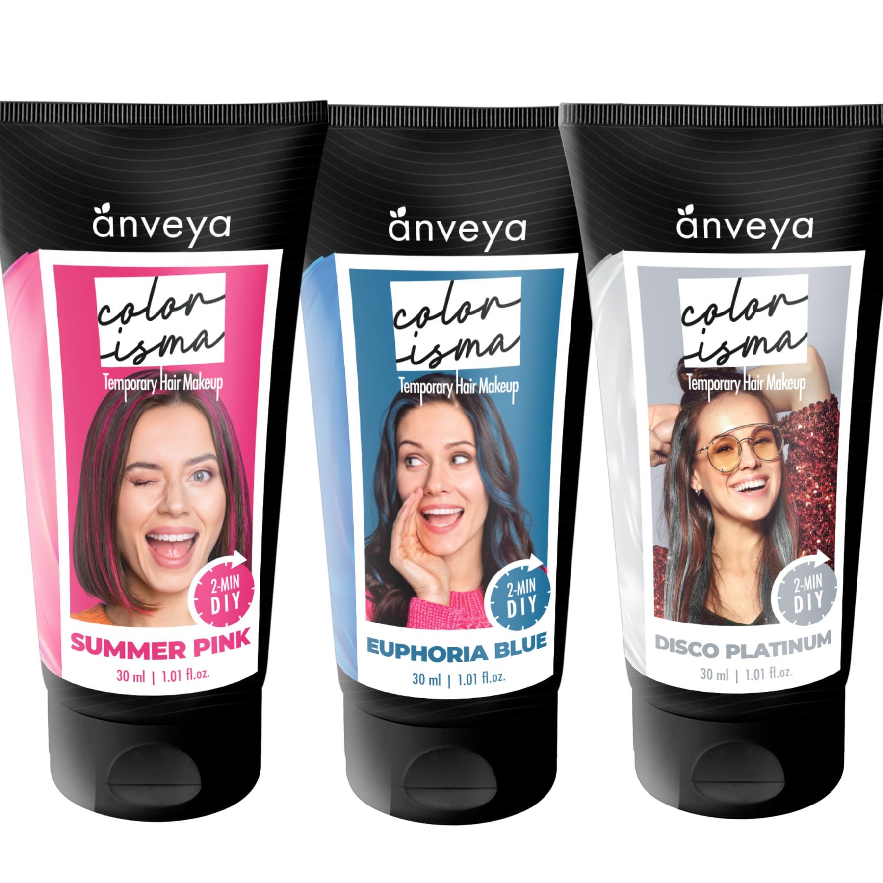 Try 'THE POPULAR Combos' of Anveya Colorisma Temporary 1-Wash Hair Color