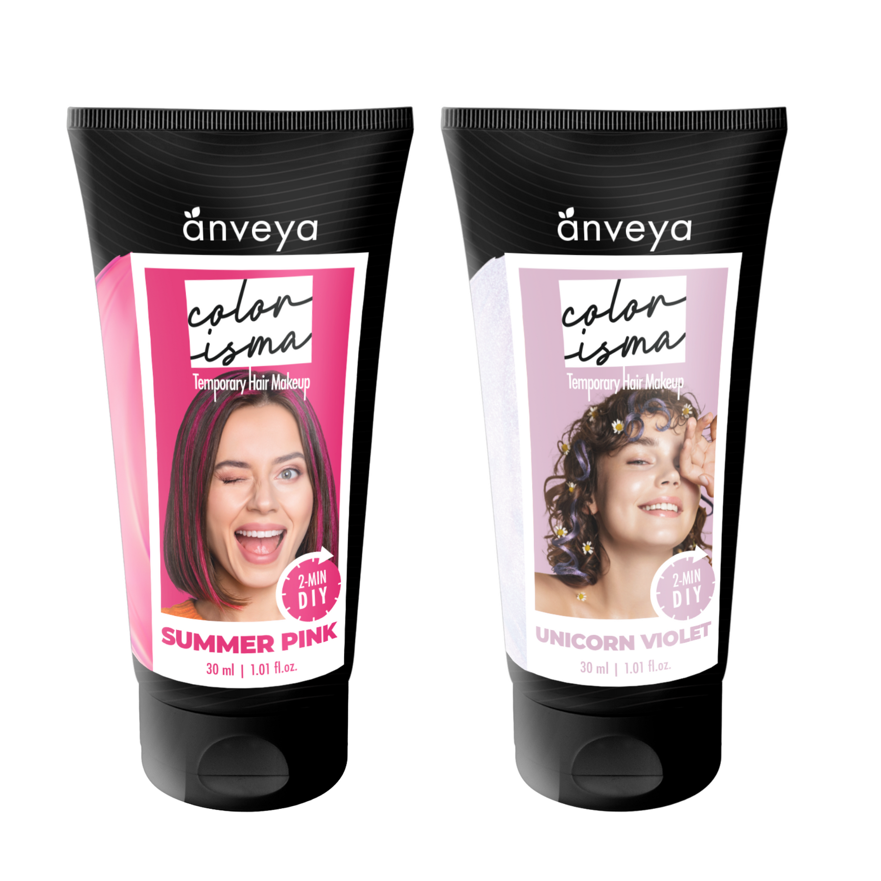 Anveya Colorisma Unicorn Violet, Summer Pink Temporary Hair Color, 30ml each