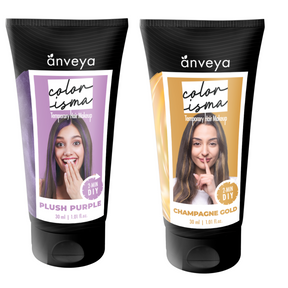 Anveya Colorisma Plush Purple and Champagne Gold Temporary Hair Color, 30ml each