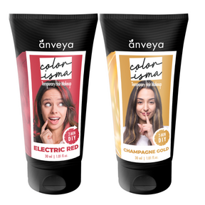 Anveya Colorisma Electric Red and Champagne Gold Temporary Hair Color, 30ml each